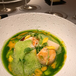 銀座 レカン - やがらのブレゼ　蕪と春菊　ナージュ仕立て