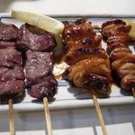 文福 - （左から）タン、ハツ、シロ、コブクロ