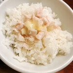 麺処 しろくろ - 浅利の汐そば〆用ガリバタ飯(150円)