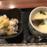 ひら田 - 小鉢と茶碗蒸し