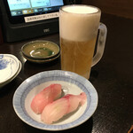 魚きち - 生ビール200円とお通し330円(税別)