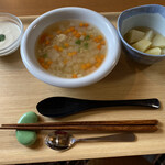 やすらぎの里 - 5日目夜 玄米リゾット 煮浸し