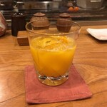 とり喜 - 今田酒造「富久長 温州みかん酒」（ロック）