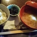 Haoto - 栗ごはんと里芋のお味噌汁、佃煮のセット