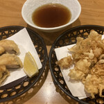 かっすい亭 - 椎茸えび詰めと小柱かき揚げ