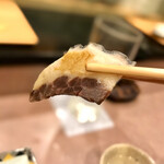 鮨処 多田 - 自家製クジラベーコン リフト