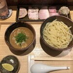 中華蕎麦 とみ田 - つけめん (あつもり)+特選全部乗せトッピング+塩・へべす