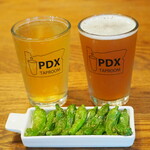 ピーディーエックス タップルーム - ハーフパイント2杯+ししとう