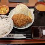 とんかつ まさむね - ランチ ロースかつ定食（1280円）※キャベツ大盛