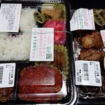 ソワーユ - 料理写真:トマトソースハンバーグ弁当(550円＋税)、お惣菜(398円＋税)