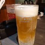 炭火焼 ブルスタ・オラムー - 黒ラベル(生ビール)280円