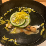 割烹 一楓 - お椀：のどぐろ、海老のしんじょ