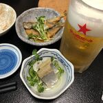 若松寿し - いつぞやの付け出しと生ビール