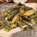 若松寿し - 季節野菜の天ぷら（茗荷なども入っていました）