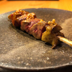 根津 焼鳥 照隅 - 白肝粒マスタード