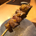 根津 焼鳥 照隅 - 粒マスタードで濃厚白肝が引立っております！