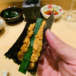 鮨 由う - ・プリン巻き（あん肝リゾット）