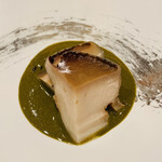 鮨 由う - ・蒸し鮑の肝ペースト和え