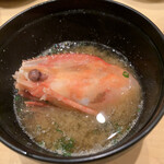 鮨 由う - ・牡丹海老の味噌汁