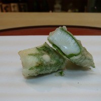 天ぷら 京星 - すみいか大葉・・。