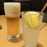 Izakaya Toriton - 生ビール/レモンジンサワー