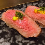 Ningyouchou Imahan - 名物ローストビーフの握り寿司　1,650円