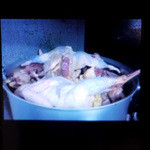 麺や而今 - 鶏ガラはこんな感じで・・。