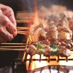 Assortment of 5 types of charcoal-grilled yakitori