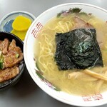 まるたかラーメン - ミニ豚丼とかつお塩【Aug.2020】