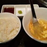 兜 麻布十番 別館 - KABTO御膳(1320円) ライス、スープ