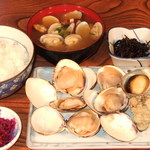 きむら - つぼ焼・焼はま定食(さざえ　はまぐりは大きさにより数が変わります）　1,815円