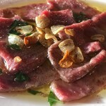 大船イタリアン visole - 葉山牛のカルパッチョ～熱々ガーリックオイル～