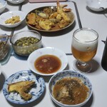 エンデバー - 翌々日、前の日に行った居酒屋からテイクアウトしてきた天ぷらで1本開けました