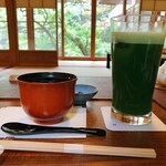 茶寮 宝泉 - ぜんざい赤（大納言）・冷抹茶