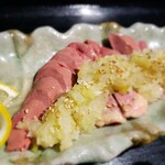 Green onion salt liver sashimi