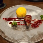 鉄板DINING KEN - マンゴーのソルベです。