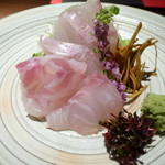 龢 - 【H24.7.11】すじあら。添えられた山葵の漬け？美味しい♪