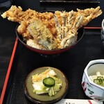 ごまそば あずみ - 海老とミニ穴子天丼のアップ