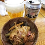 Ramensora - 缶ビール（アテ付き）350円