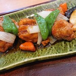 Manten Shokudou - 彩り野菜と鶏黒酢あん定食     ¥760