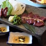 とん唐てん - 一黒軍鶏レバー刺身