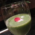 味乃 じゃんぼ - 【訪問２回目】うまい、バジルとコーンのスープ