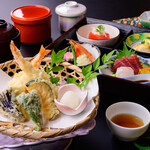 Tsu Miyabi - 松花堂御膳と天ぷら盛り合わせ