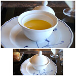 浅黄 - 季節のスープ・・カボチャのポタージュ。カボチャの甘味を感じ、美味しい。