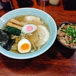 Menya Souki - 【2020.10.13(火)】しょうゆラーメン(並盛・150g)750円＋チャーシューめし300円