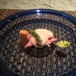 近江牛専門店れすとらん松喜屋 京都四条店 - コールドビーフ、左のが泡雪醤油