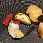 近江牛専門店れすとらん松喜屋 - 泡雪塩が溶けて行きます。