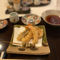 天ぷら 天青 - 海老、蓮根など