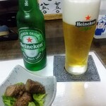 居酒家のら - お通しとハイネケン