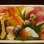 Edomae Sushi Masa - お持ち帰り用の吹き寄せちらし寿司「花籠」。